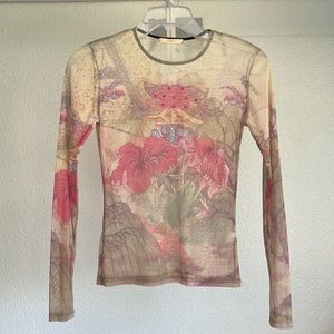 Vintage forever 21 sheer long sleeve top